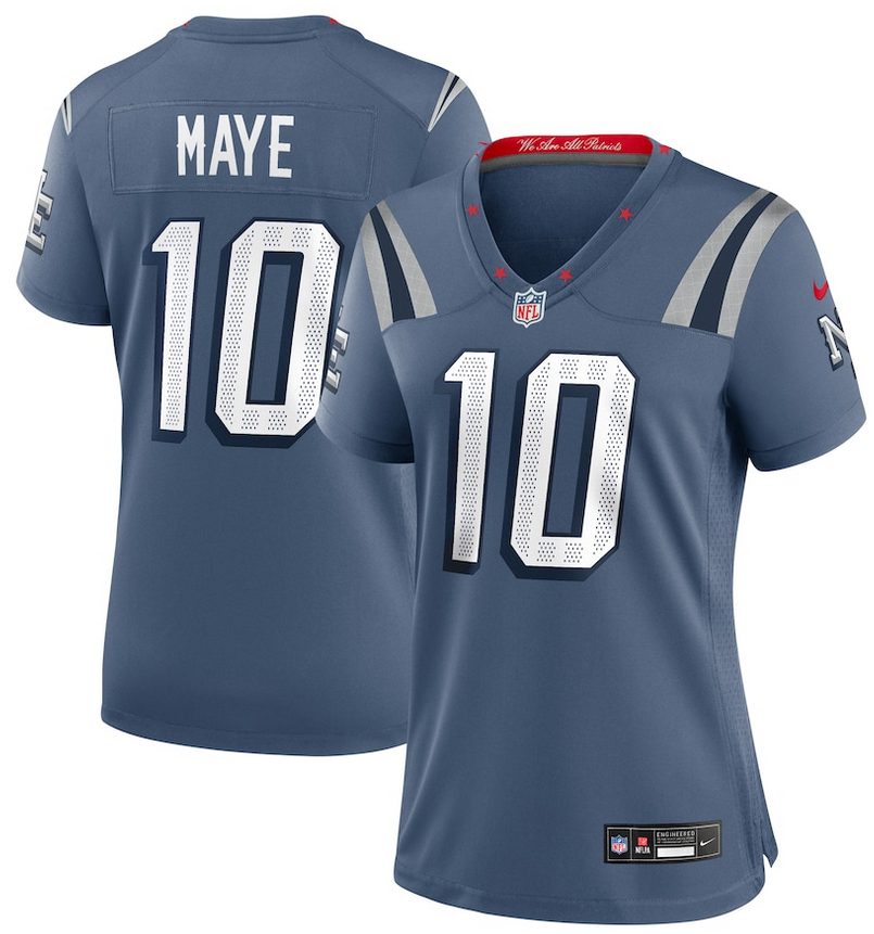 Women New England Patriots #10 Drake Maye Nike 2025 Rivalries blue Limited Jersey